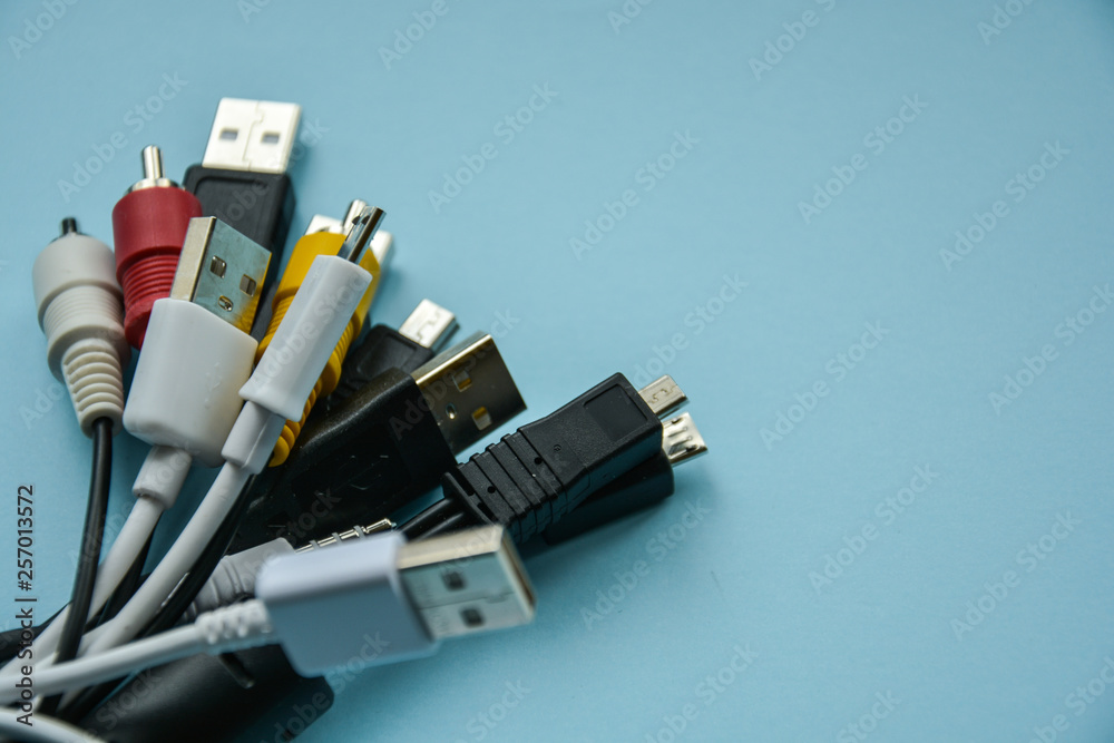 many wires, connectors, connections for different gadgets many wires, connectors, connections for different gadgets