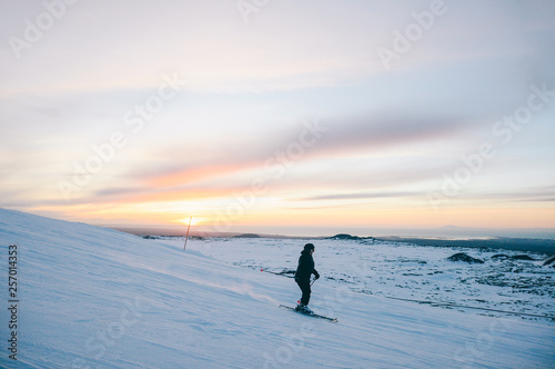 Snowboard rider silhouette