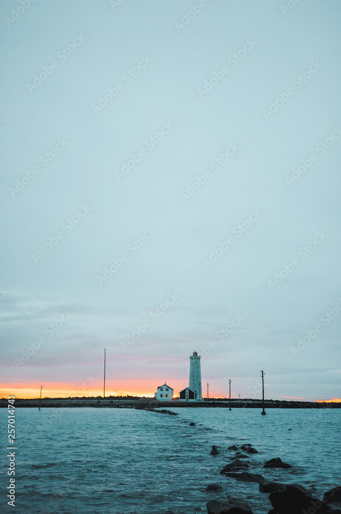 Lighthouse on the sunset