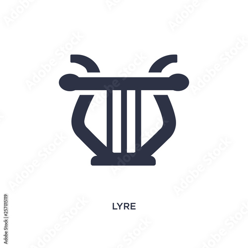 lyre icon on white background. Simple element illustration from greece concept.