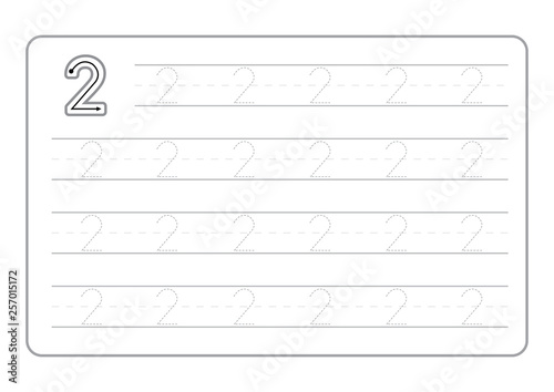 Free handwriting pages for writing numbers Learning numbers, Numbers tracing worksheet for kindergarten vector