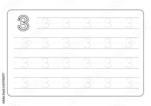 Free handwriting pages for writing numbers Learning numbers, Numbers tracing worksheet for kindergarten vector