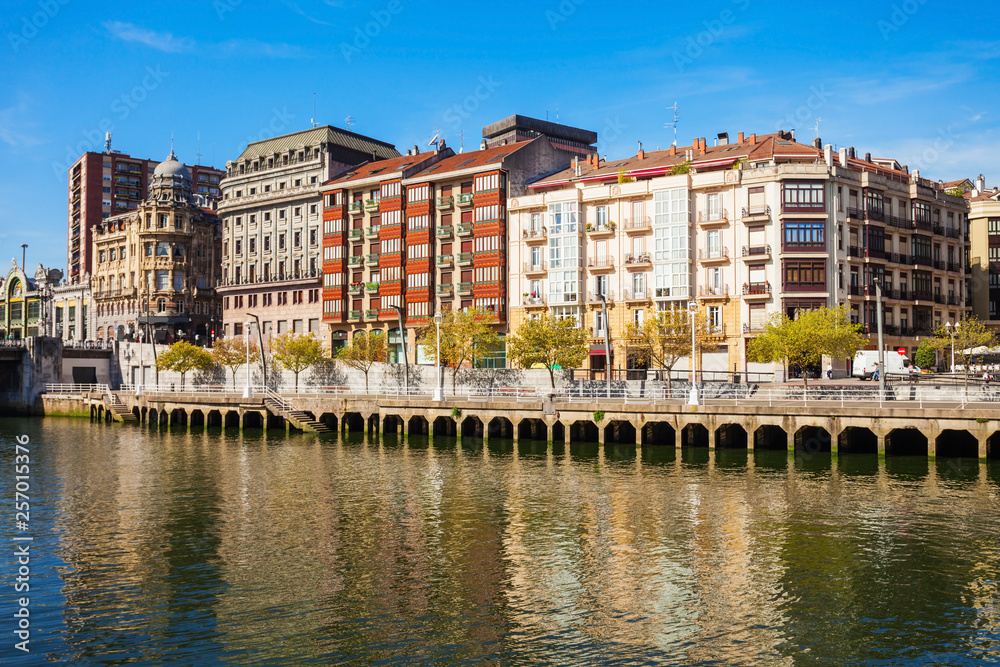 Fototapeta premium Nervion River embankment in Bilbao