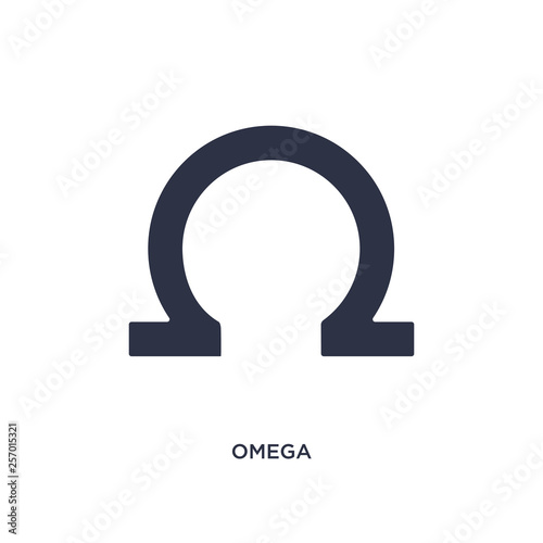 omega icon on white background. Simple element illustration from greece concept. photo