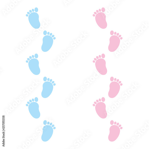 Girl and baby boy footprint vector