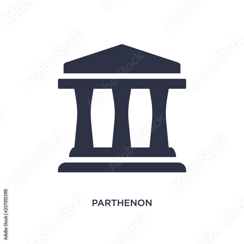 parthenon icon on white background. Simple element illustration from greece concept.