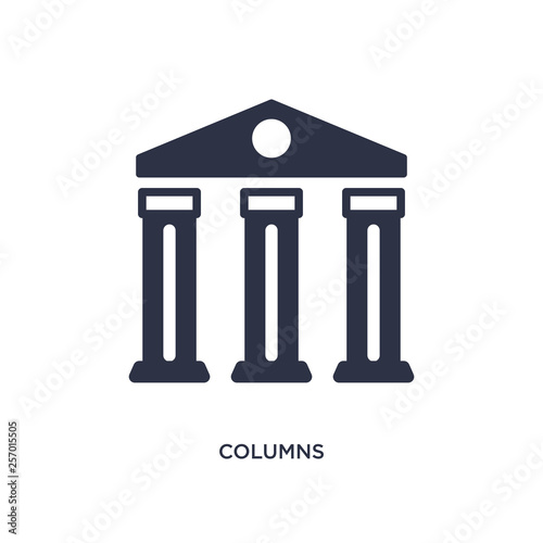 columns icon on white background. Simple element illustration from history concept.