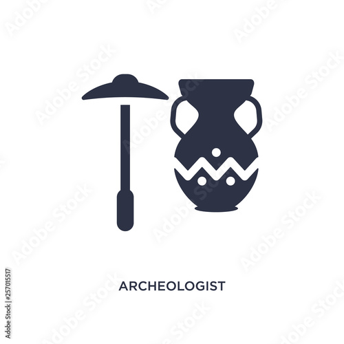 archeologist icon on white background. Simple element illustration from history concept.