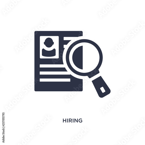 hiring icon on white background. Simple element illustration from human resources concept.