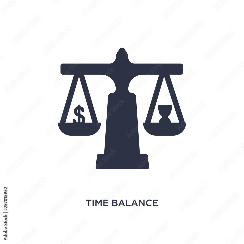 time balance icon on white background. Simple element illustration from human resources concept. time balance icon on white background. Simple element illustration from human resources concept.