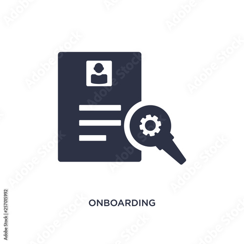 onboarding icon on white background. Simple element illustration from human resources concept.