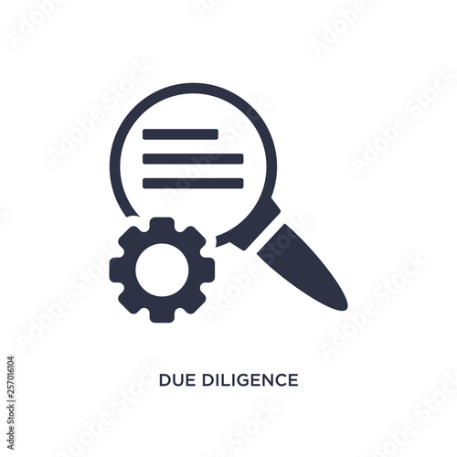 due diligence icon on white background. Simple element illustration from human resources concept.