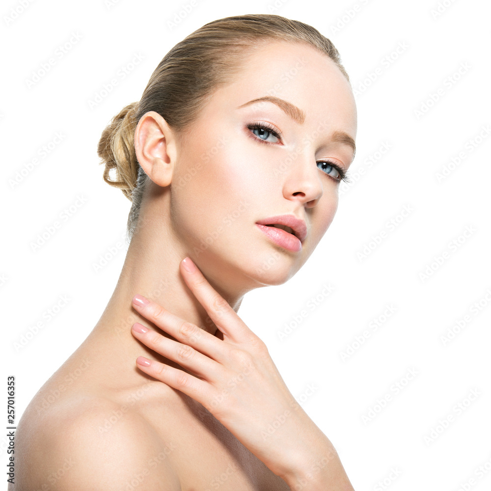 Beautiful face of young woman with perfect health skin Beautiful face of young woman with perfect health skin