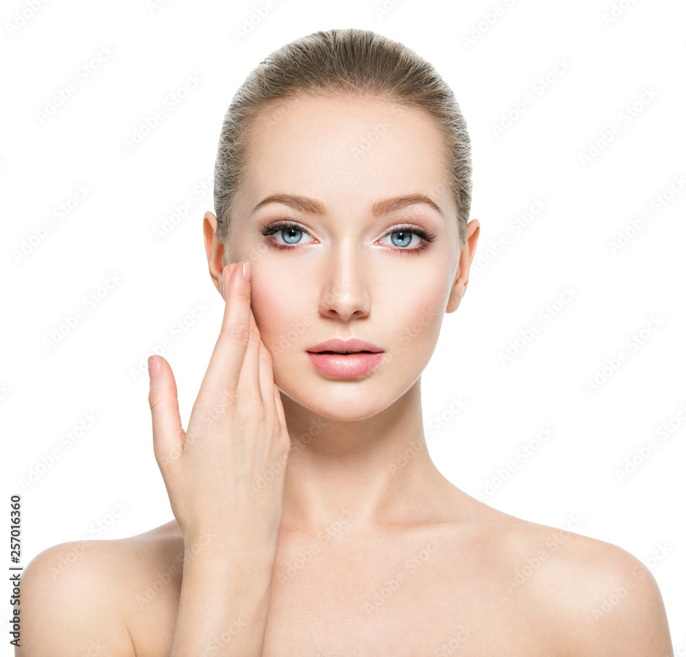 Beautiful face of young woman with perfect health skin Beautiful face of young woman with perfect health skin