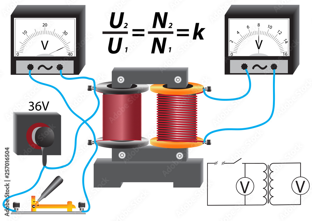 Electrical circuitry consisting of a connected lowering transformer for ...