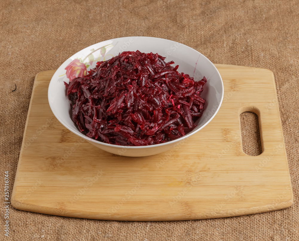 Boiled sliced beets on a plate. Boiled sliced beets on a plate.