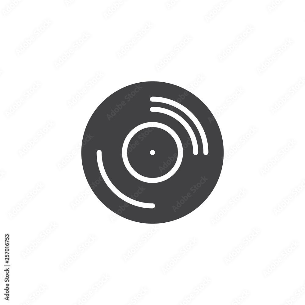Vinyl record vector icon. filled flat sign for mobile concept and web design. Gramophone vinyl glyph icon. Music symbol, logo illustration. Pixel perfect vector graphics Vinyl record vector icon. filled flat sign for mobile concept and web design. Gramophone vinyl glyph icon. Music symbol, logo illustration. Pixel perfect vector graphics