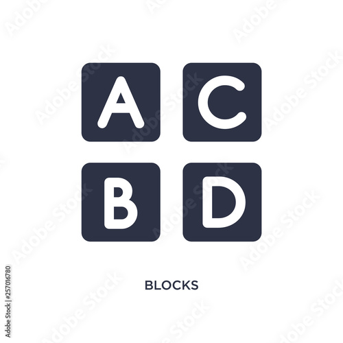 blocks icon on white background. Simple element illustration from kids and baby concept.