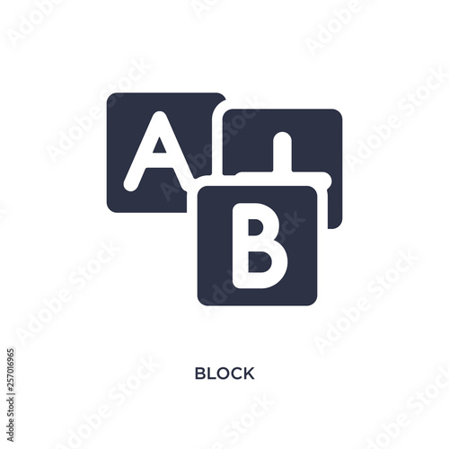 block icon on white background. Simple element illustration from kids and baby concept. © zaurrahimov