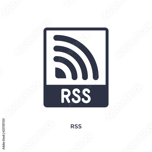 rss icon on white background. Simple element illustration from marketing concept. photo
