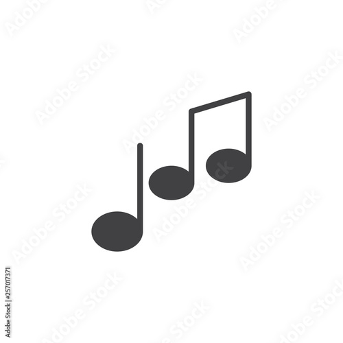 Music note vector icon. filled flat sign for mobile concept and web design. Musical notes glyph icon. Symbol, logo illustration. Pixel perfect vector graphics