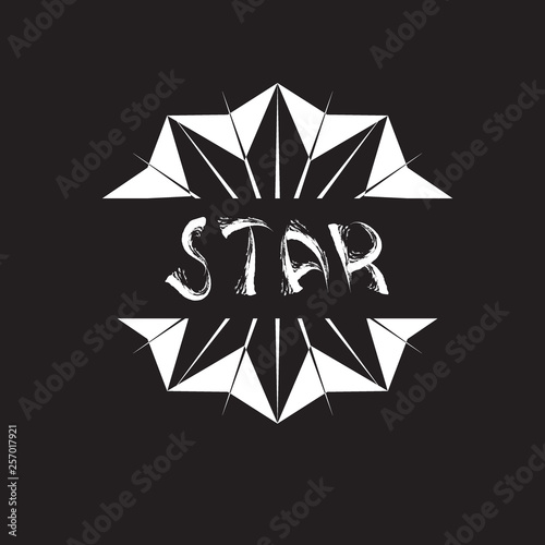 Retro abstract poster with t shirt star slogan for print design.