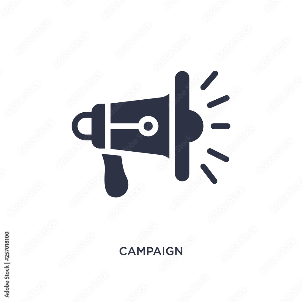 campaign icon on white background. Simple element illustration from marketing concept. campaign icon on white background. Simple element illustration from marketing concept.