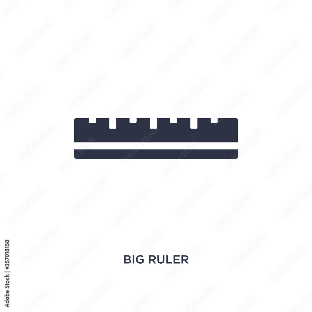 big ruler icon on white background. Simple element illustration from measurement concept.
