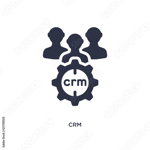crm icon on white background. Simple element illustration from marketing concept.