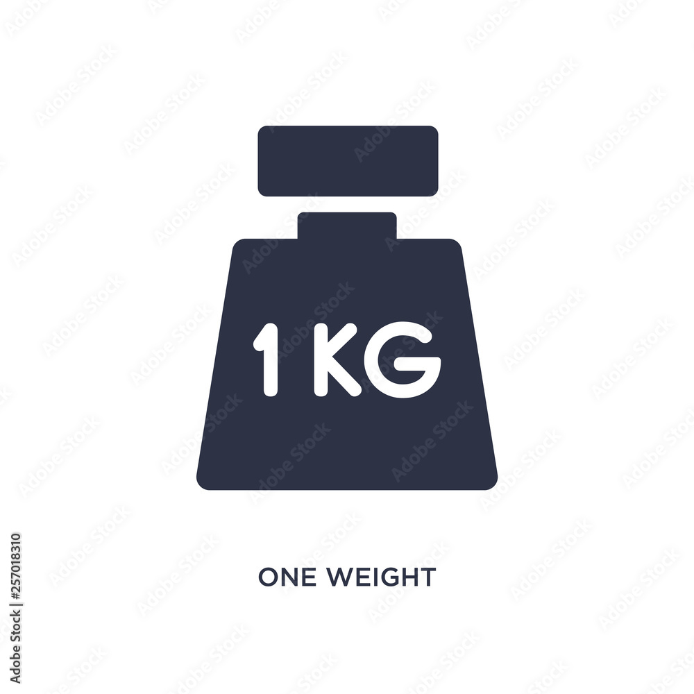 one weight icon on white background. Simple element illustration from measurement concept.