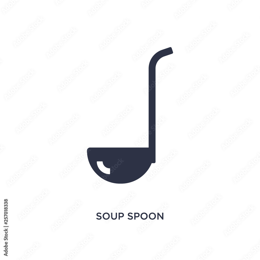 soup spoon icon on white background. Simple element illustration from measurement concept. soup spoon icon on white background. Simple element illustration from measurement concept.