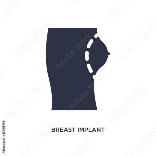 breast implant icon on white background. Simple element illustration from medical concept.