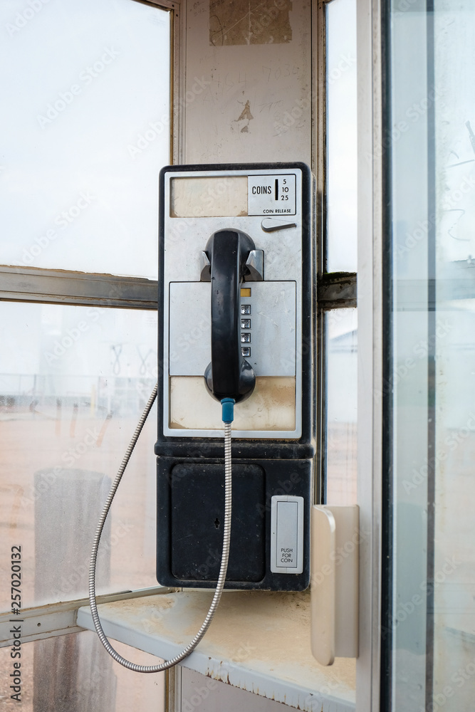 An old telephone booth in Farmland ,CO, USA. An old telephone booth in Farmland ,CO, USA.