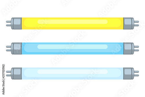 Colorful cartoon tube light bulb set