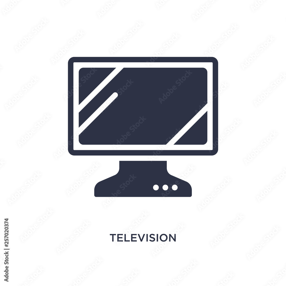 television screen off icon on white background. Simple element illustration from music and media concept.