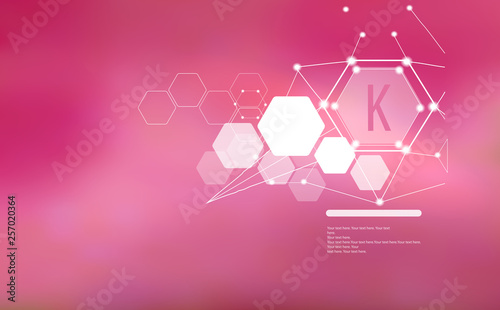 Potassium sign and template for text. Vitamins and minerals.