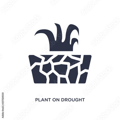 plant on drought icon on white background. Simple element illustration from meteorology concept.