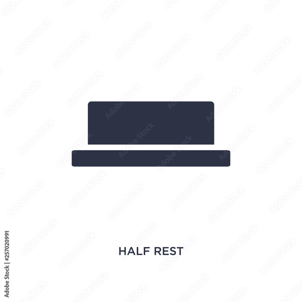 half rest icon on white background. Simple element illustration from music and media concept. half rest icon on white background. Simple element illustration from music and media concept.