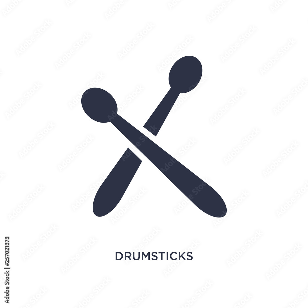 drumsticks icon on white background. Simple element illustration from music concept. drumsticks icon on white background. Simple element illustration from music concept.