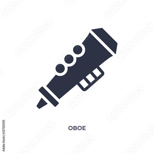 oboe icon on white background. Simple element illustration from music concept.
