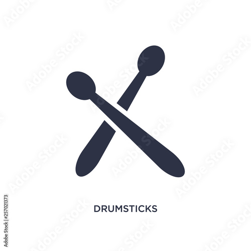 drumsticks icon on white background. Simple element illustration from music concept.