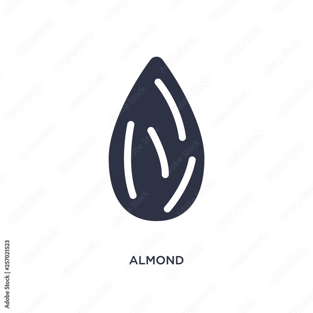 almond icon on white background. Simple element illustration from nature concept. almond icon on white background. Simple element illustration from nature concept.