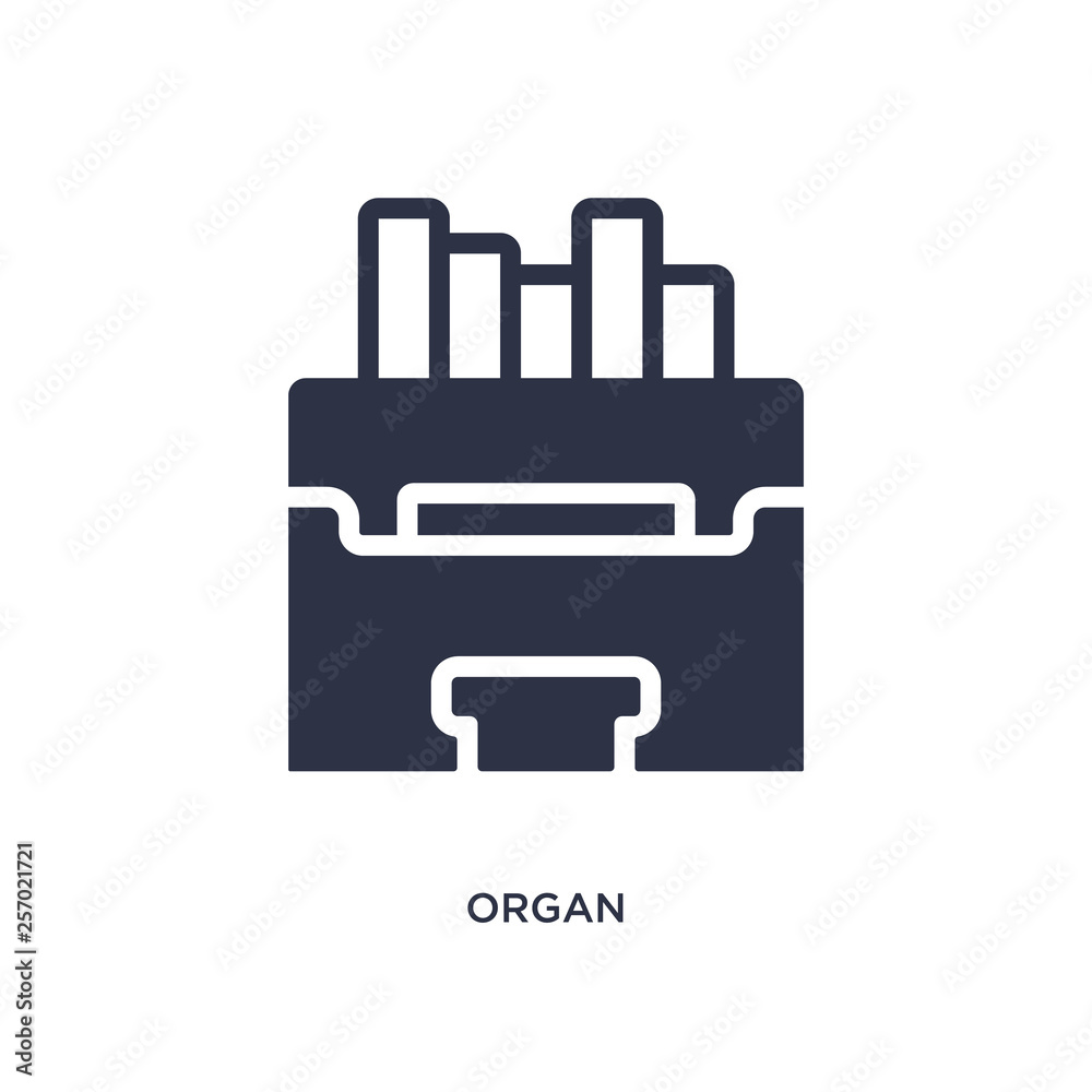 organ icon on white background. Simple element illustration from music concept. organ icon on white background. Simple element illustration from music concept.