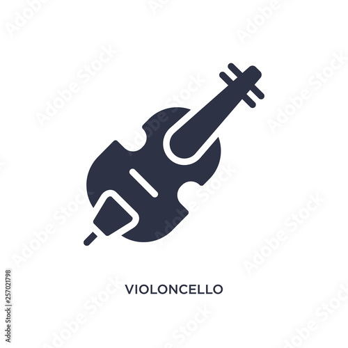 violoncello icon on white background. Simple element illustration from music concept.