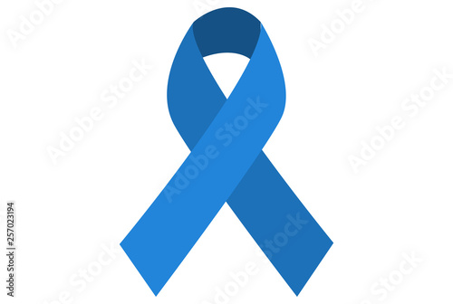 Lazo de color azul sobre fondo blanco.