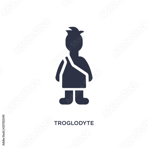 troglodyte icon on white background. Simple element illustration from stone age concept.