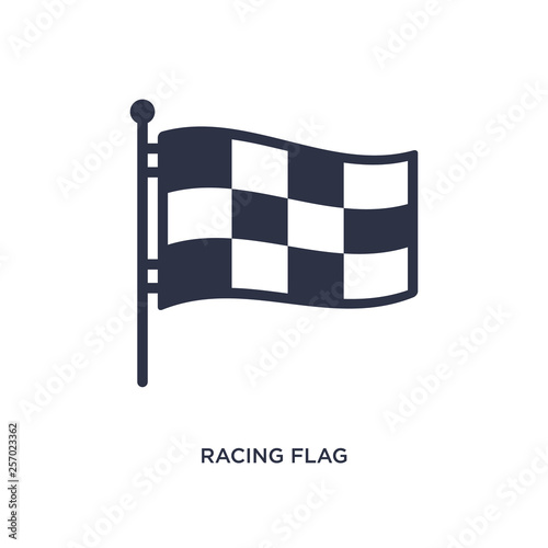 racing flag icon on white background. Simple element illustration from productivity concept.