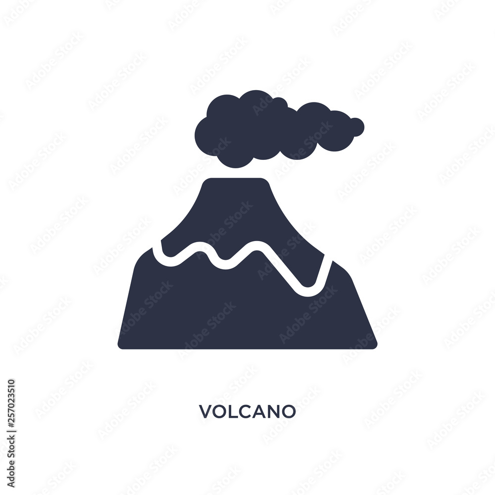 volcano icon on white background. Simple element illustration from stone age concept.
