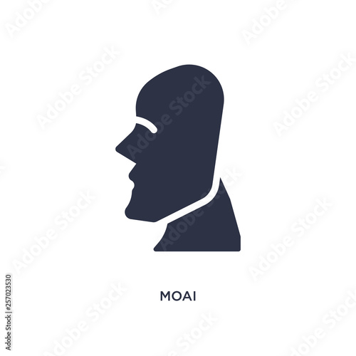 moai icon on white background. Simple element illustration from stone age concept.