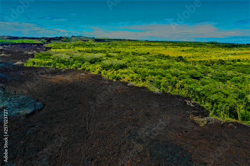 Lavalandschaften auf Hawaii aus der Luft - Luftbilder von Big Island